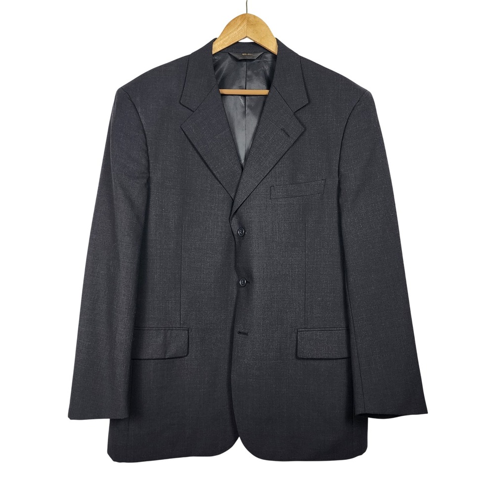 Fortini Italiana Collezione Super 120s Virgin Wool Blazer Mens 40R Charcoal Gray